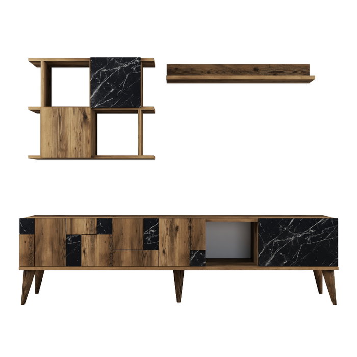 Hanah Home Mueble de TV Madrid - Nogal y Negro Hanah Home Mueble de TV Madrid - Nogal y Negro